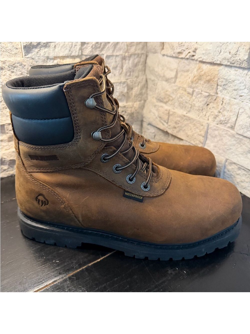 WOLVERINE Iron Ridge MEN’S WATERPROOF STEEL TOE BROWN W08504 LACE UP SIZE 10.5